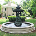 Out door large cast bronze nude cherub water fountain with lion head